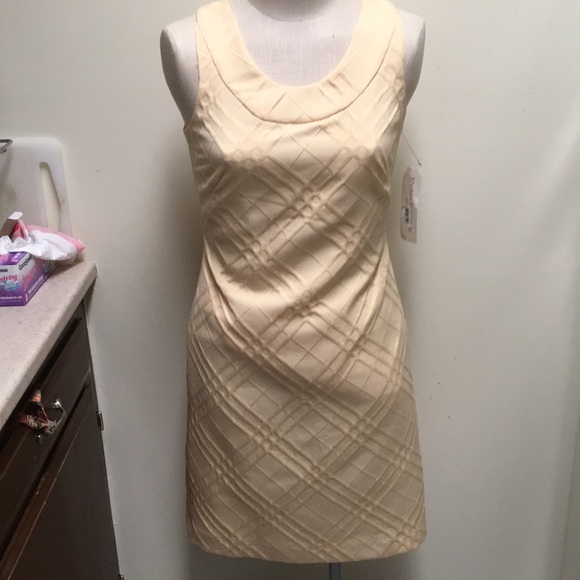 *Evan Picone Yellow Honecomb Sheath Dress - Picture 1 of 6
